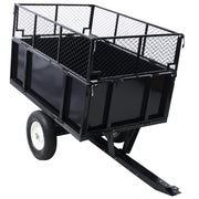 ATV Trailer Steel Dump Cart, 750lbs 22 Cubic Feet Utility Trailer Lawn Garden Trailer with Heavy Duty Tow Behind Carts and Removable Sides for Tractors, ATV, UTV, Lawn Mowers