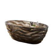 67 inch Transparent Freestanding Resin Soaking Bathtub Black 25S51-17-BPS