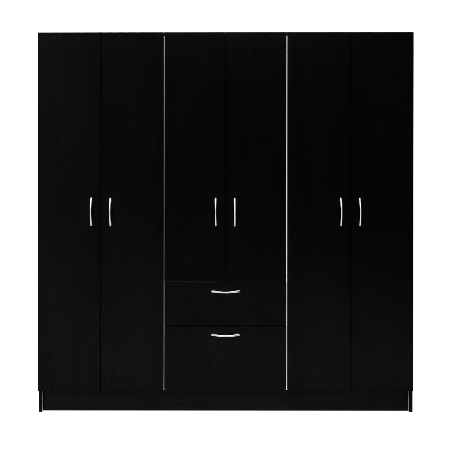 Six Doors Armoire Maya, Bedroom, Black / White