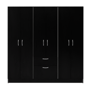 Six Doors Armoire Maya, Bedroom, Black / White