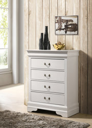 Louis Phillipe G3190-BC 4 Drawer Chest , White