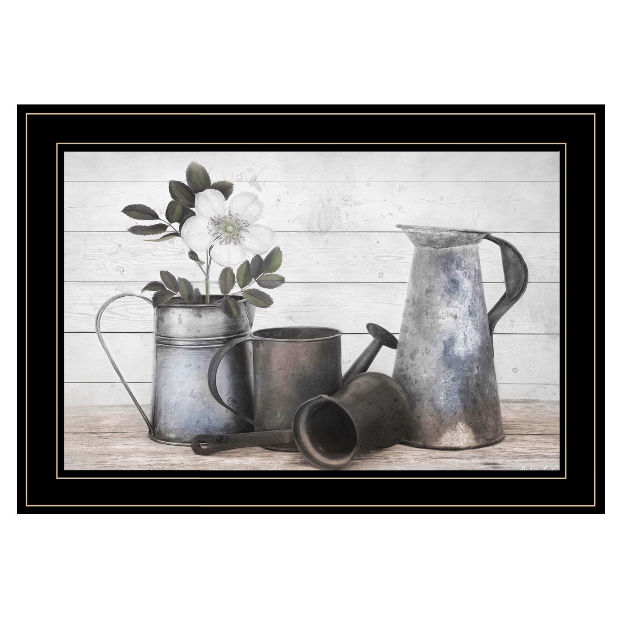 'Floral Farmhouse II' by Robin-Lee Vieira, Ready to Hang Framed Print, Black Frame
