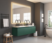 84in. W x 48in. H Oversized Rectangular Black Framed LED Mirror Anti-Fog Dimmable Wall Mount Bathroom Vanity Mirror  HD Wall Mirror Kit For Gym And Dance Studio 48X 84Inches With Safety Ba