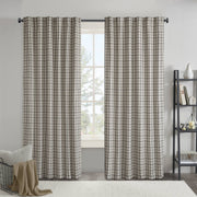 1PC 50x108' Plaid Rod Pocket and Back Tab Curtain Panel with Fleece Lining
