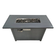Outdoor Fire Pit Table with Lid, 50000 BTU, Gray Steel, 25 H x 42 W