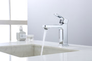 Chrome Single Hole Bathroom Faucet,Laundry Vanity Sink Faucet with Two 9/16' Hoses
