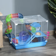 18' 2-Tier Hamster Cage with Wheel and Water Bottle, Blue