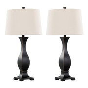Riley 29' Contemporary Polyresin Table Lamp in Oil Rubbed Bronze Polyresin with Oat Linen Shade from Grandview Gallery by LumiSource - Set of 2
