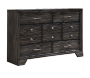 1pc Contemporary Dark Wood Grain Finish Metal Knobs Storage Drawers Dresser Wooden Gray