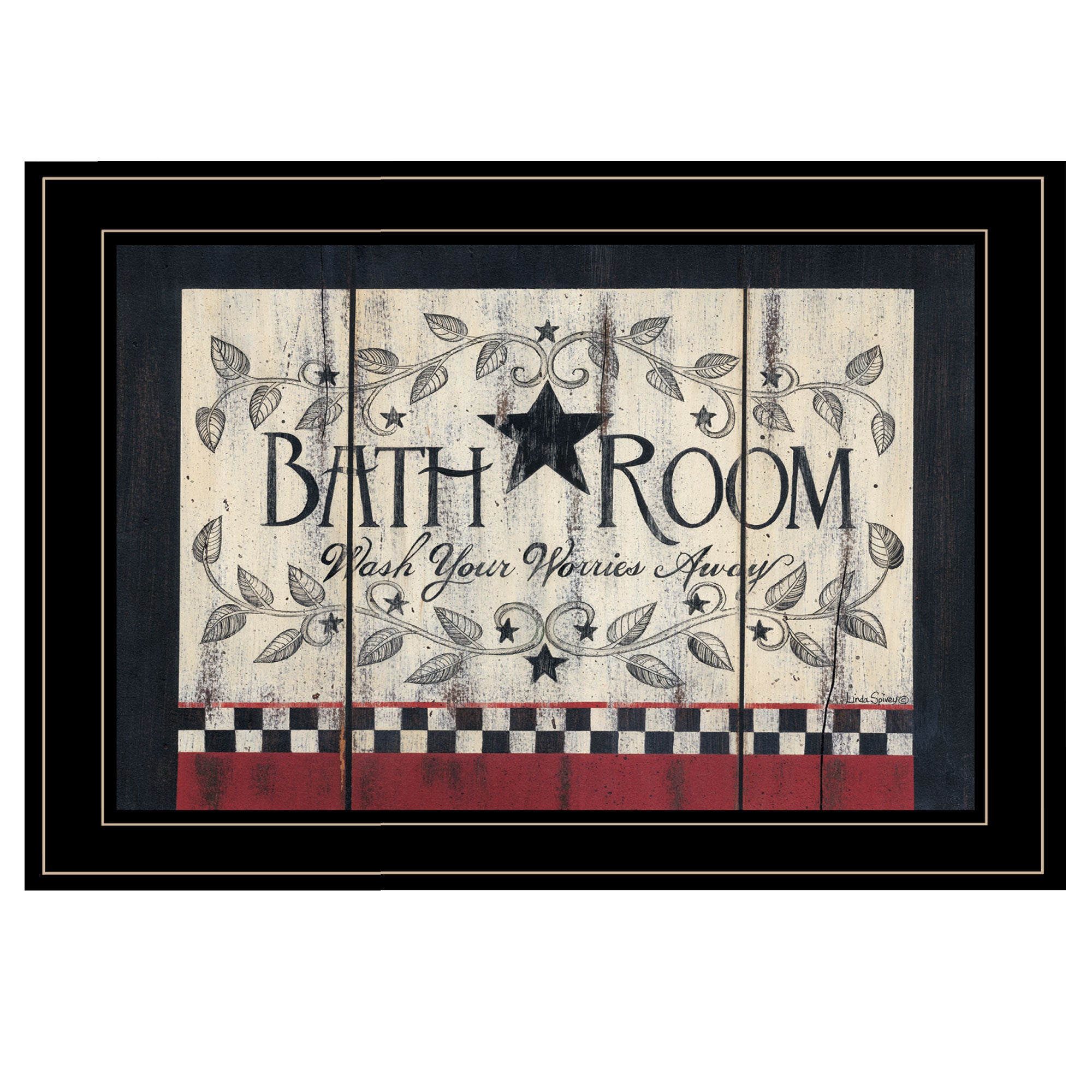 'Bath Room' by Linda Spivey, Ready to Hang Framed Print, Black Frame