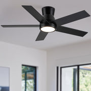 52' Black Lowe Profile Ceiling Fan with Light
