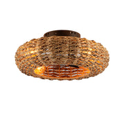 19.6' Bamboo Ceiling Fan With Remote Control ,6 Speed, DC Motor  Reversible Ceiling Fan For Living Room, Bedroom--NOT INCLUDED BULBS