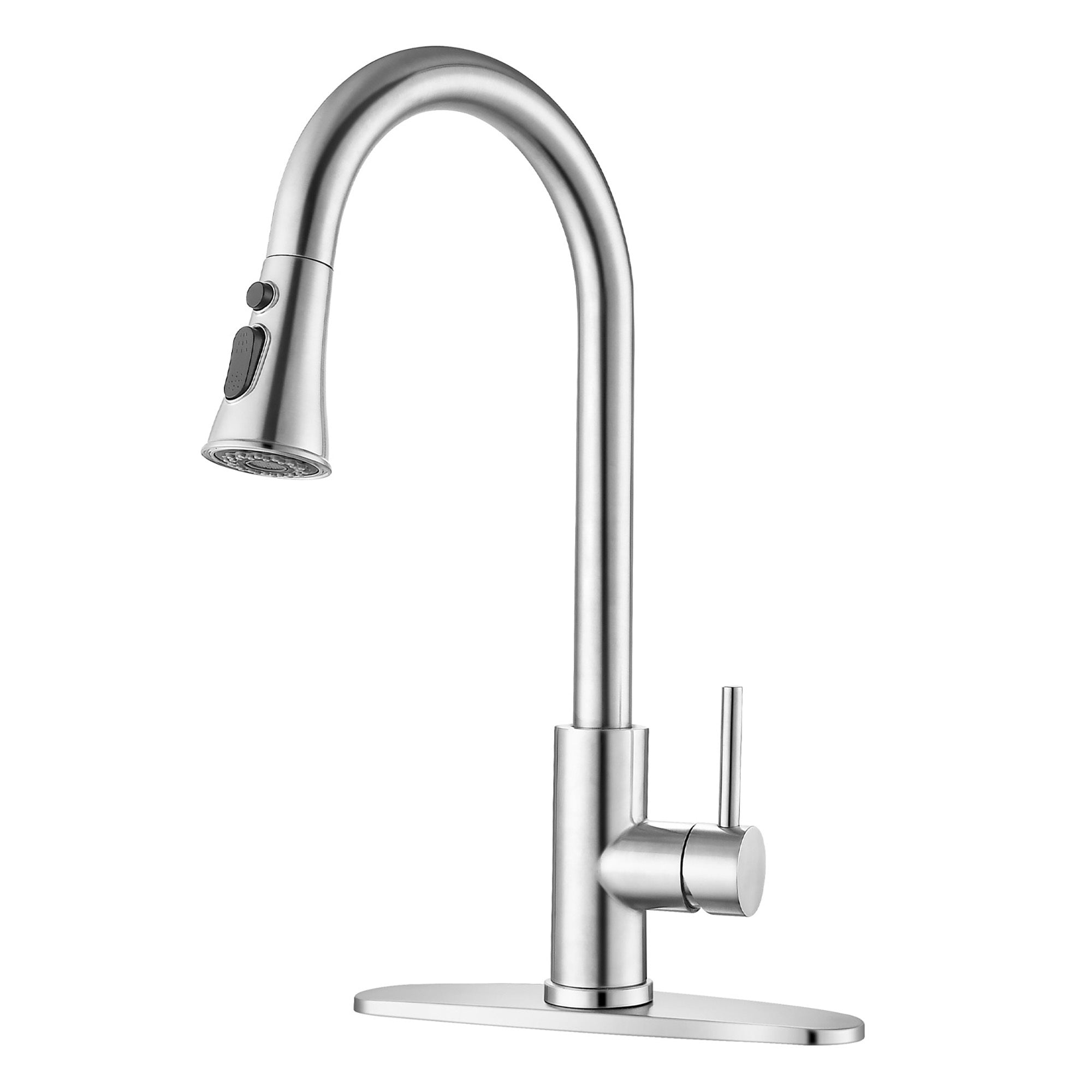 Classic High Arc Kitchen Faucet with Pull Down Sprayer, Brushed Nickel, Stainless Steel, 17-Inch