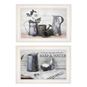 'Soap / Floral' 2-Piece Vignette by Robin-Lee Vieira, White Frame