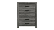 Denver Modern Style 5-Drawer Chest Made with Wood in Gray      same as G150108544  ( NJ Inventory)