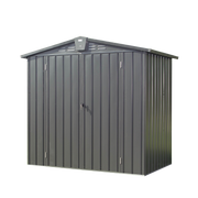 Outdoor Storage Shed 6.5'x 4.2', Metal Garden Shed for Bike, Trash Can, Tools, Lawn Mowers,Galvanized Steel Outdoor Storage Cabinet with Lockable Door for Backyard, Patio, Lawn (6.5x4.2ft, Dark Gray)