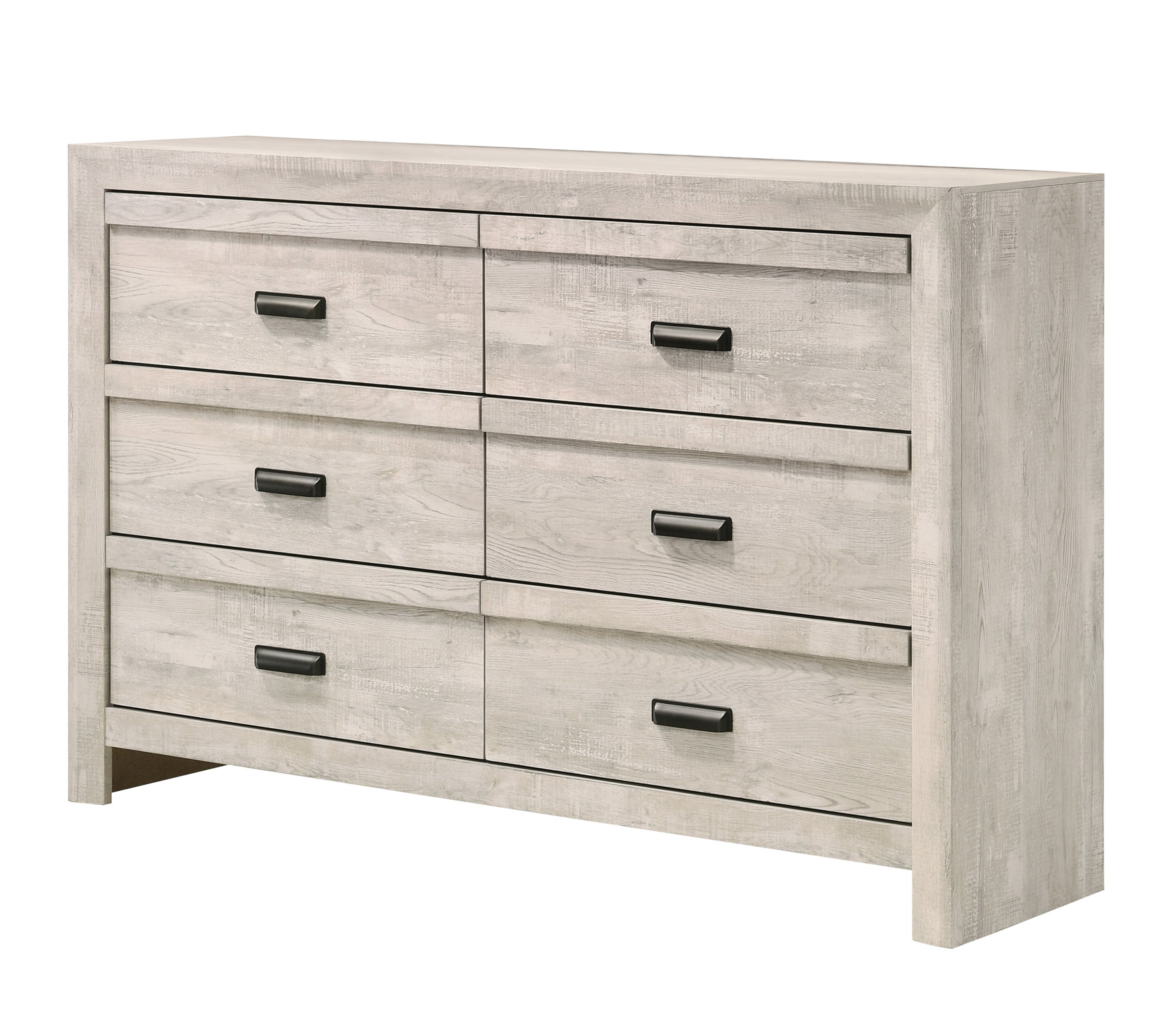 1pc Contemporary Dresser Six Storage Drawers Rustic Beige Gray Finish Bedroom Wooden Furniture