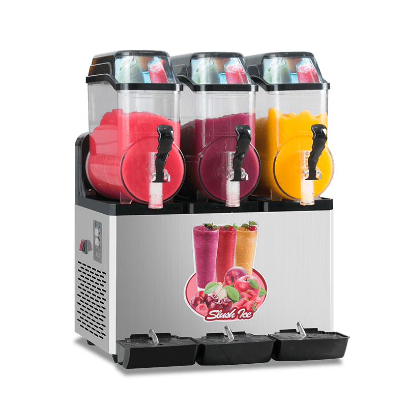 110V Commercial Slushy Machine 45L 3 Tank 1100W Stainless Steel Margarita Frozen Drink With Powerful Compressor Efficient Cooling Perfect for Supermarkets Cafes Restaurants Bars