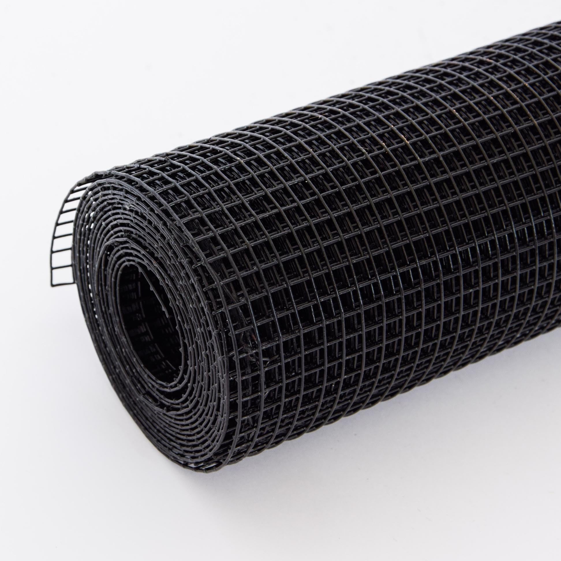 Black Vinyl Coated Hardware Cloth, 48 inch x 100 ft, 16 Gauge 1/2 inch Welded Wire Fence for Poultry and Home Improvement