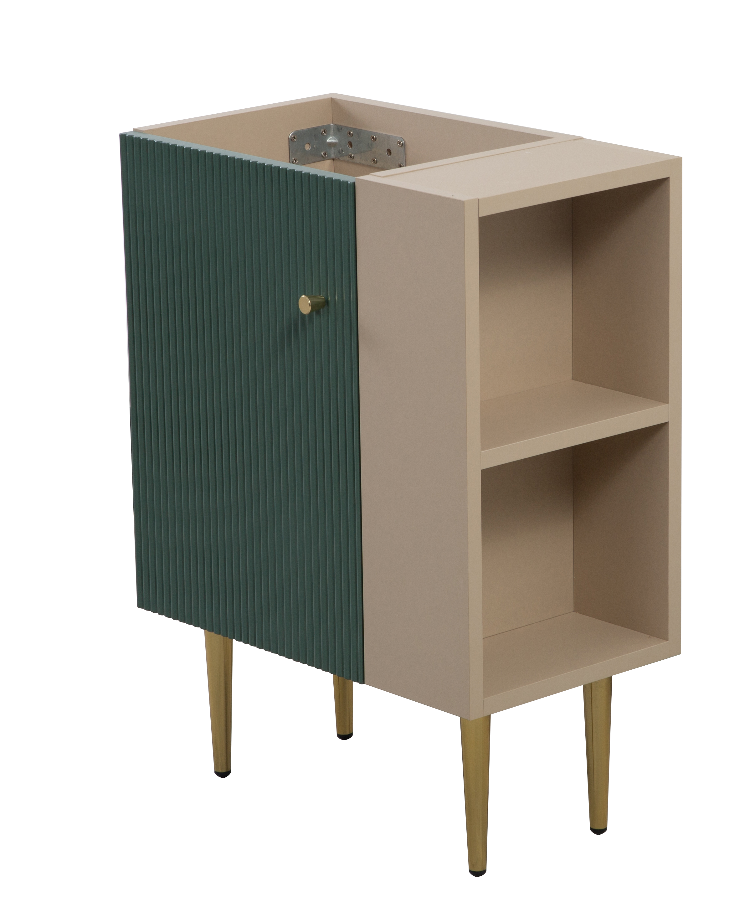 21.6' Vanity Base Only, Open Shelf on the Right, Green 24V06-21LVR