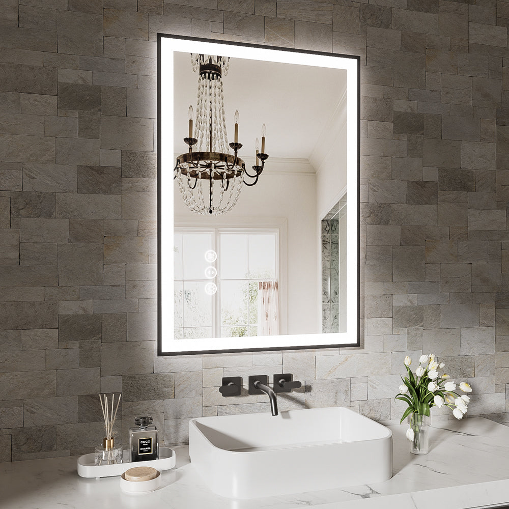 24x36 Inch Frameless LED Bathroom Mirror,Smart Mirror