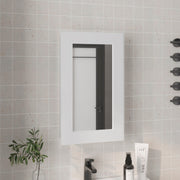 Medicine Cabinet 25.7' H, 1 Door, 3 Shelves, 1 Mirror, White