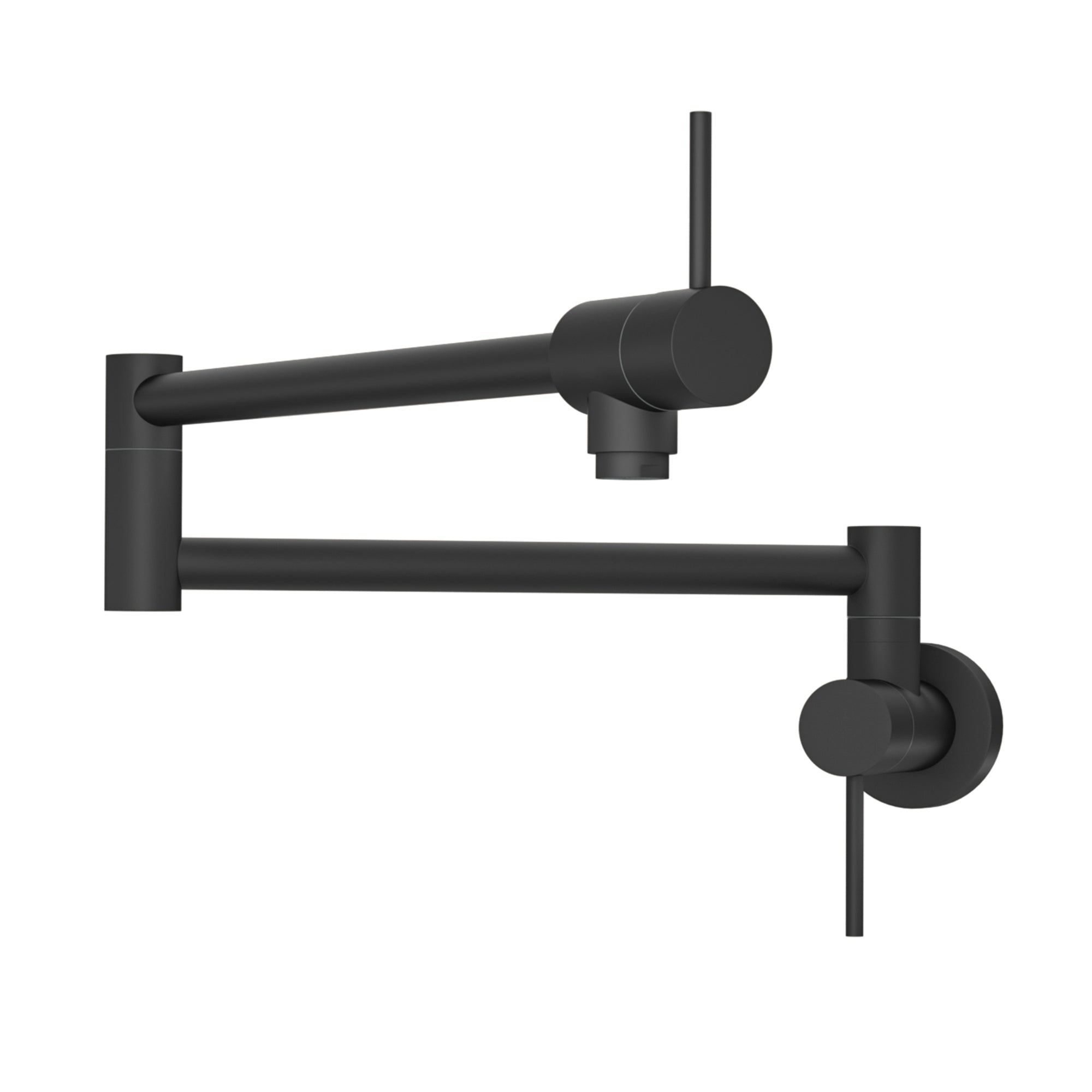 Modern Design Wall Mount Pot Filler Faucet with Dual Handles, Matte Black, Brass and Stainless Steel