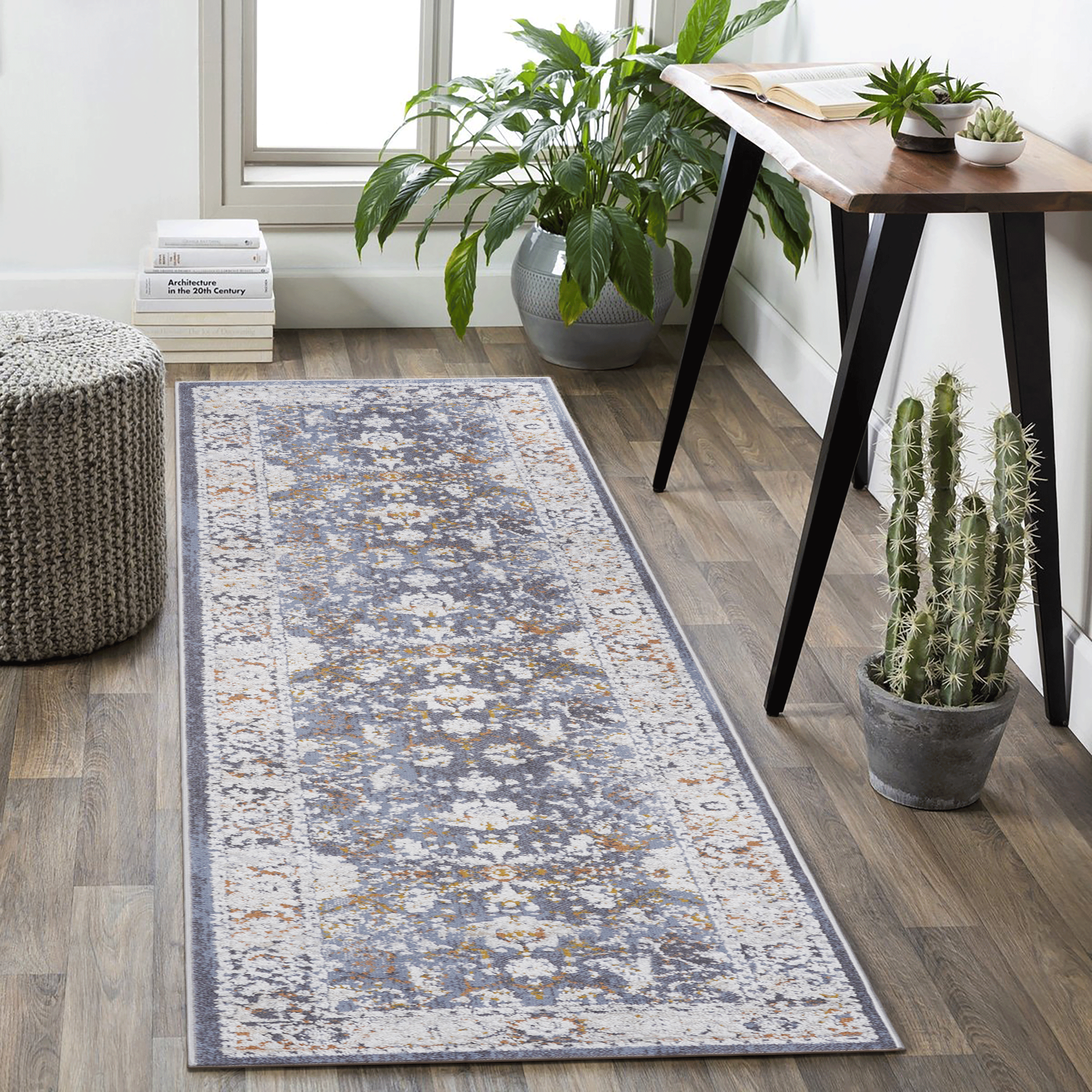 LOOM & LUXE Collection 2X8 Blue/Traditional Non-Shedding Living Room Bedroom Dining Home Office Stylish and Stain Resistant Area Rug