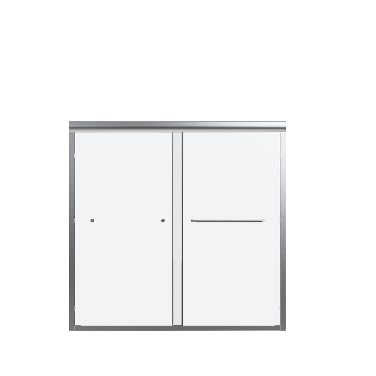 Semi-Frameless Double Sliding Tub Door with Anti-Collision Rubber, Chrome, 1/4' Tempered Glass, 56'-60'W x 58'H