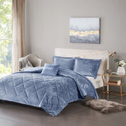 King/Cal King Velvet Comforter Set with Throw Pillow
