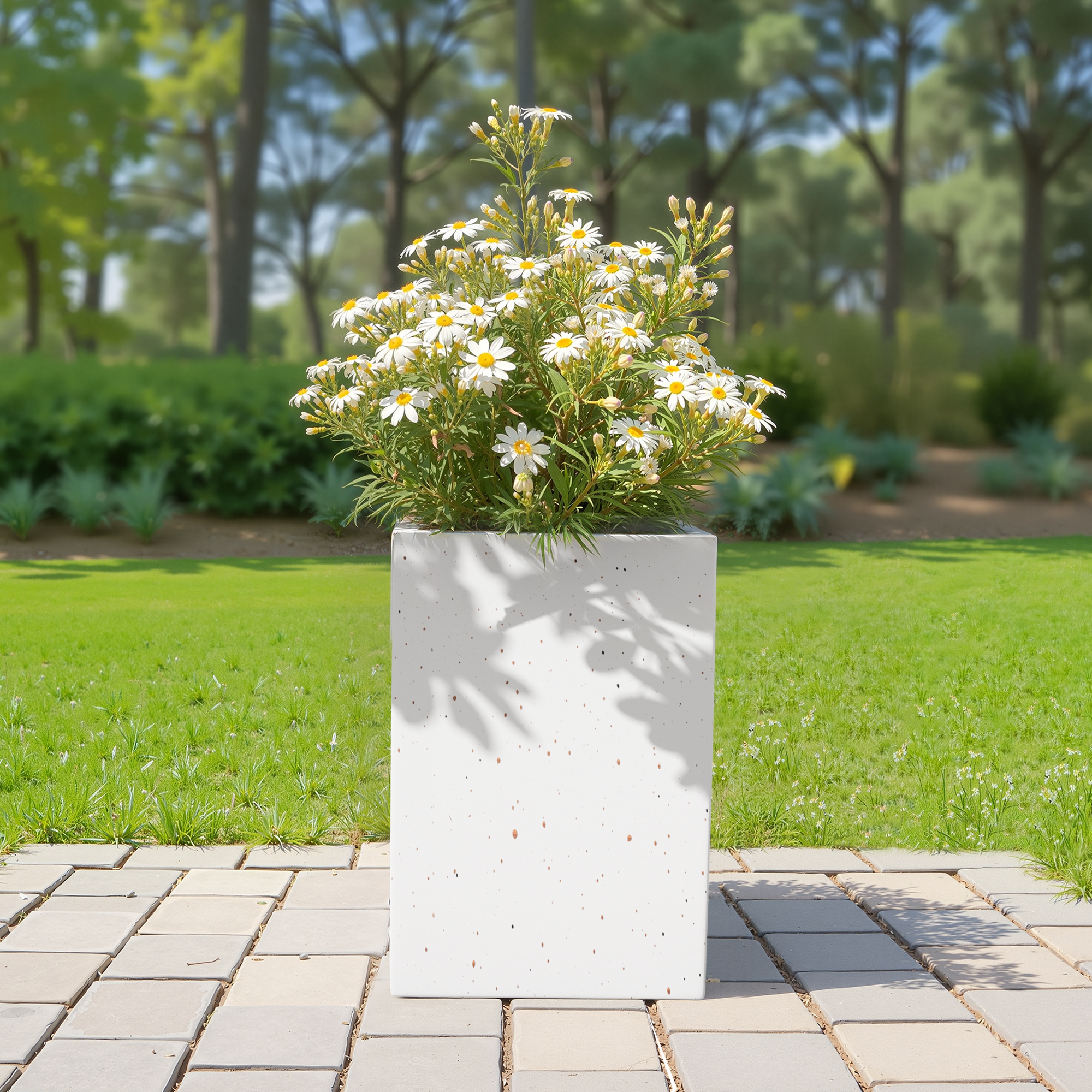 MGO Handmade Rectangle Planter Box, 20''H, White