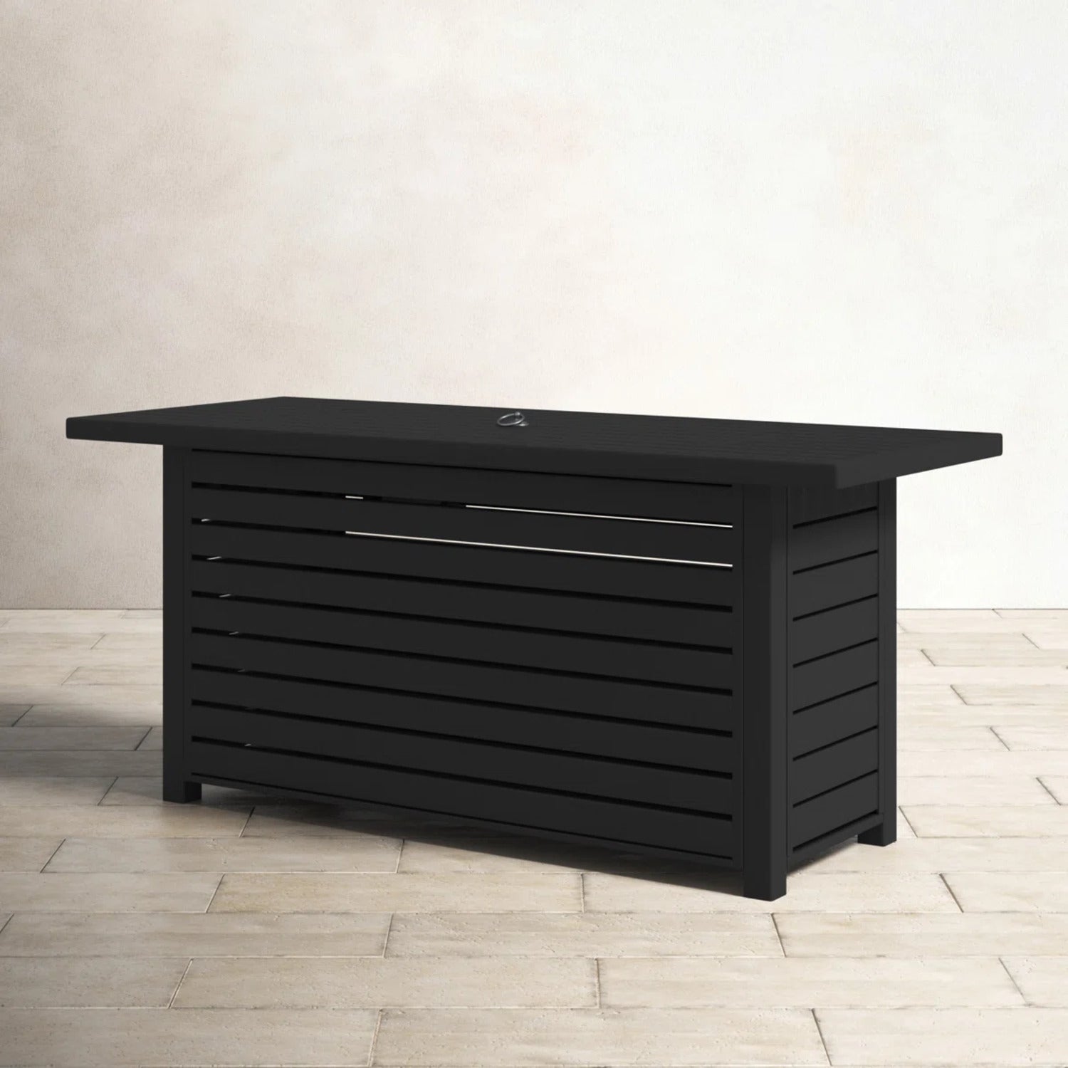 Outdoor Steel Propane/Natural Gas Fire Pit Table with Lid and Black Finish