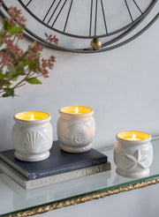 7.5x2.5x2.5' Three-Cup Tealight Holder&Tray,White