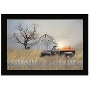 'Fall Pumpkin Harvest' By Lori Deiter, Ready to Hang Framed Print, Black Frame