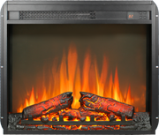23 inch electric fireplace insert, ultra thin heater with log set & realistic flame, remote control with timer, overheating protection