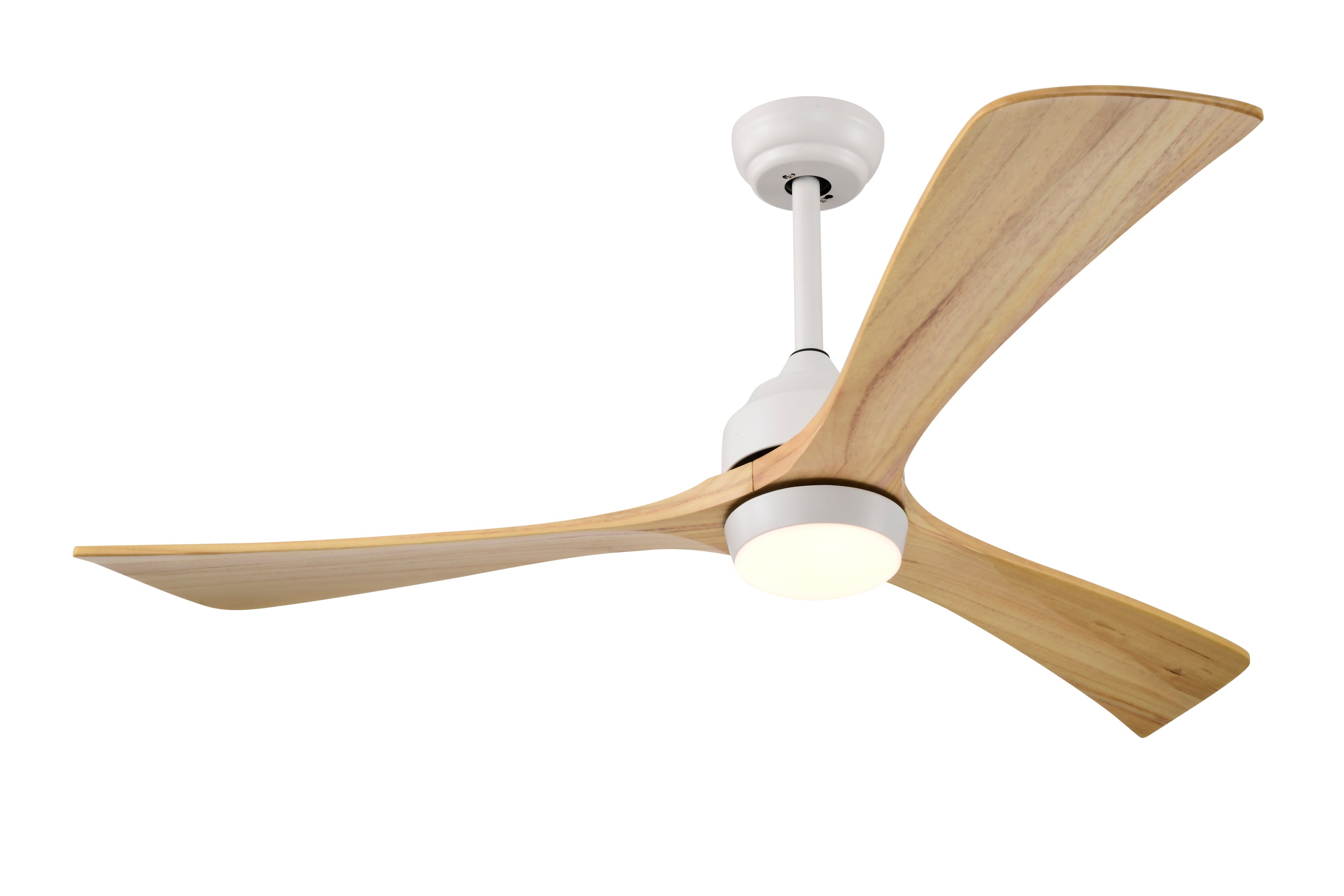 52'  Ceiling Fan with Lights Remote Control,Quiet DC Motor 3 Blade Ceiling Fans 6 Speed Levels,Reversible Ceiling Fan,  for Patio Living Room, Bedroom, Office,Indoor.(White +Natural)