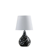 11.5' In Modern Black Seashell Swirl Pattern Mini Polyresin Table Lamp