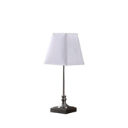 18.75' In Leil Mid Century Square Brush Silver Table Lamp