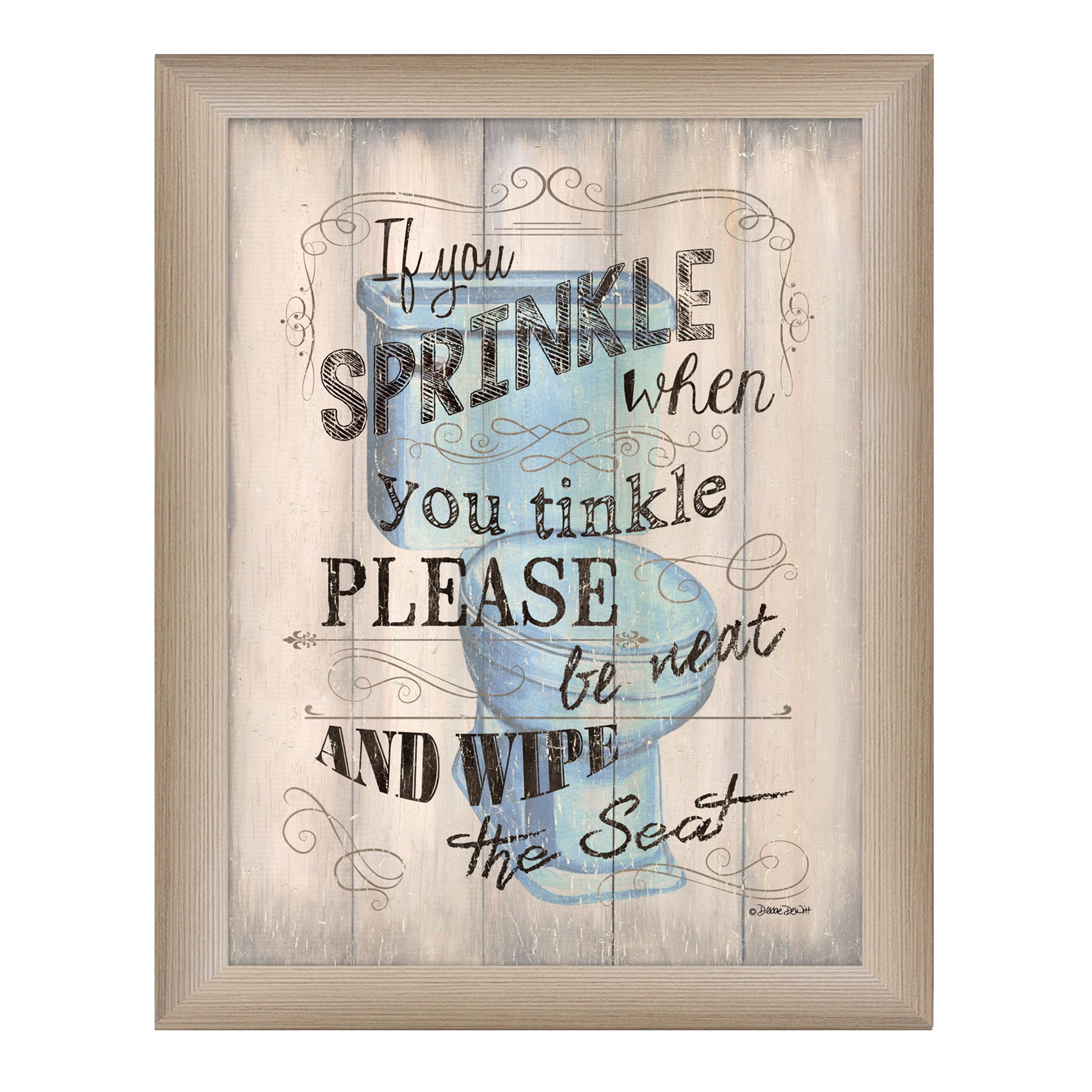 'If You Sprinkle' By Debbie DeWitt, Printed Wall Art, Ready To Hang Framed Poster, Beige Frame