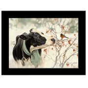 'The Winter Robin' by Bonnie Mohr, Ready to Hang Framed Print, Black Frame