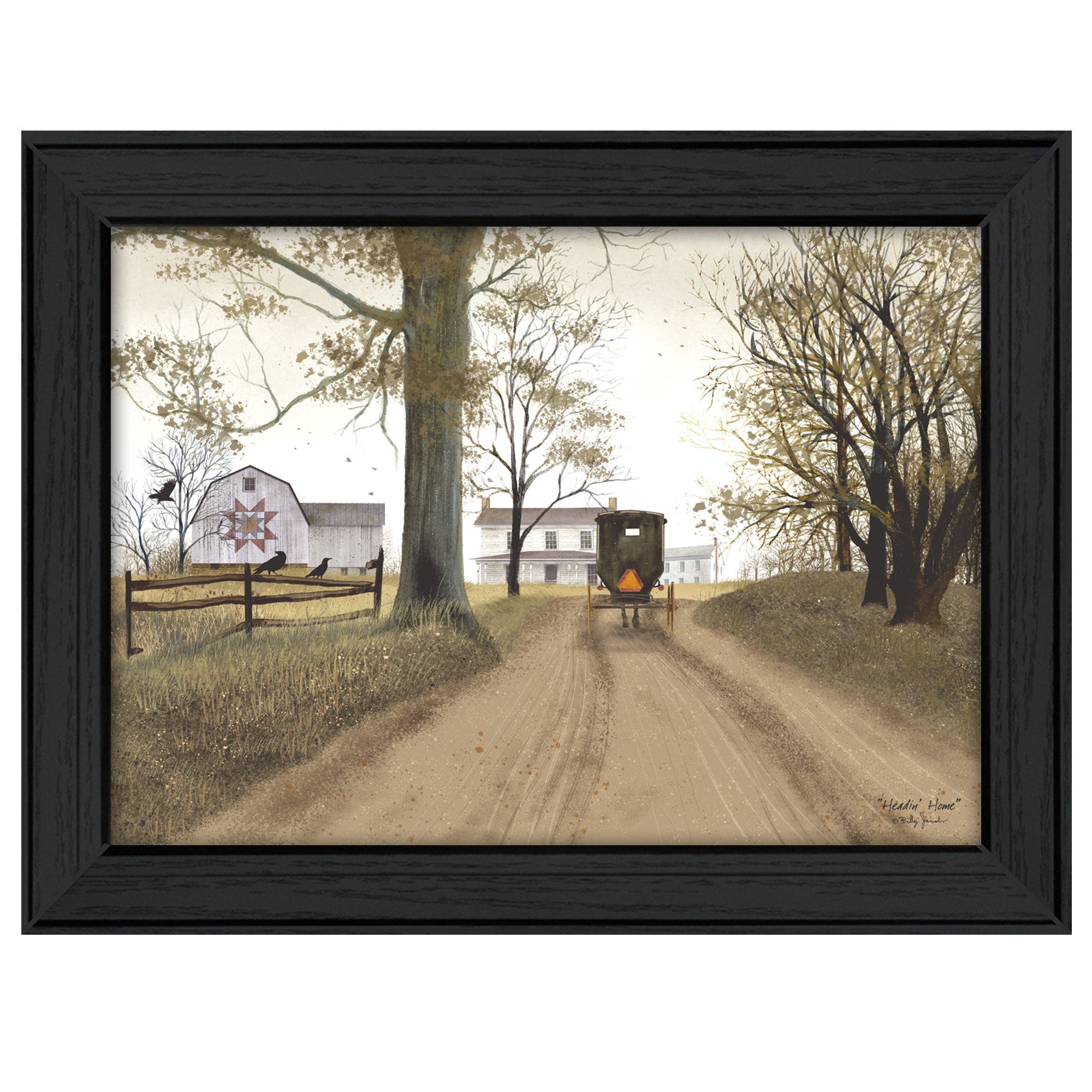 'Headin' Home' By Billy Jacobs, Printed Wall Art, Ready To Hang Framed Poster, Black Frame