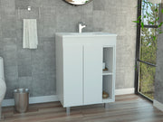 White 2-Shelf Rectangle Freestanding Vanity Cabinet