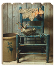 'This Old Chair' By Artisan Susie Boyer, Printed on Wooden Picket Fence Wall Art