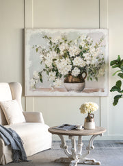 59.1x47.2' Large White Blossom Canvas Print with Soft Details