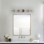 Bathroom Vanity Light, LED 5 Bulb Crystal Sand Acrylic Shades, Wall Mounted Decorative Lighting Fixture, Suitable for Bathroom Vanity Mirror (Champagne Gold)