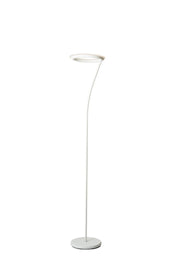 73' Tall Metal Torchiere Floor LED Lamp with Halo design, Matte White finish