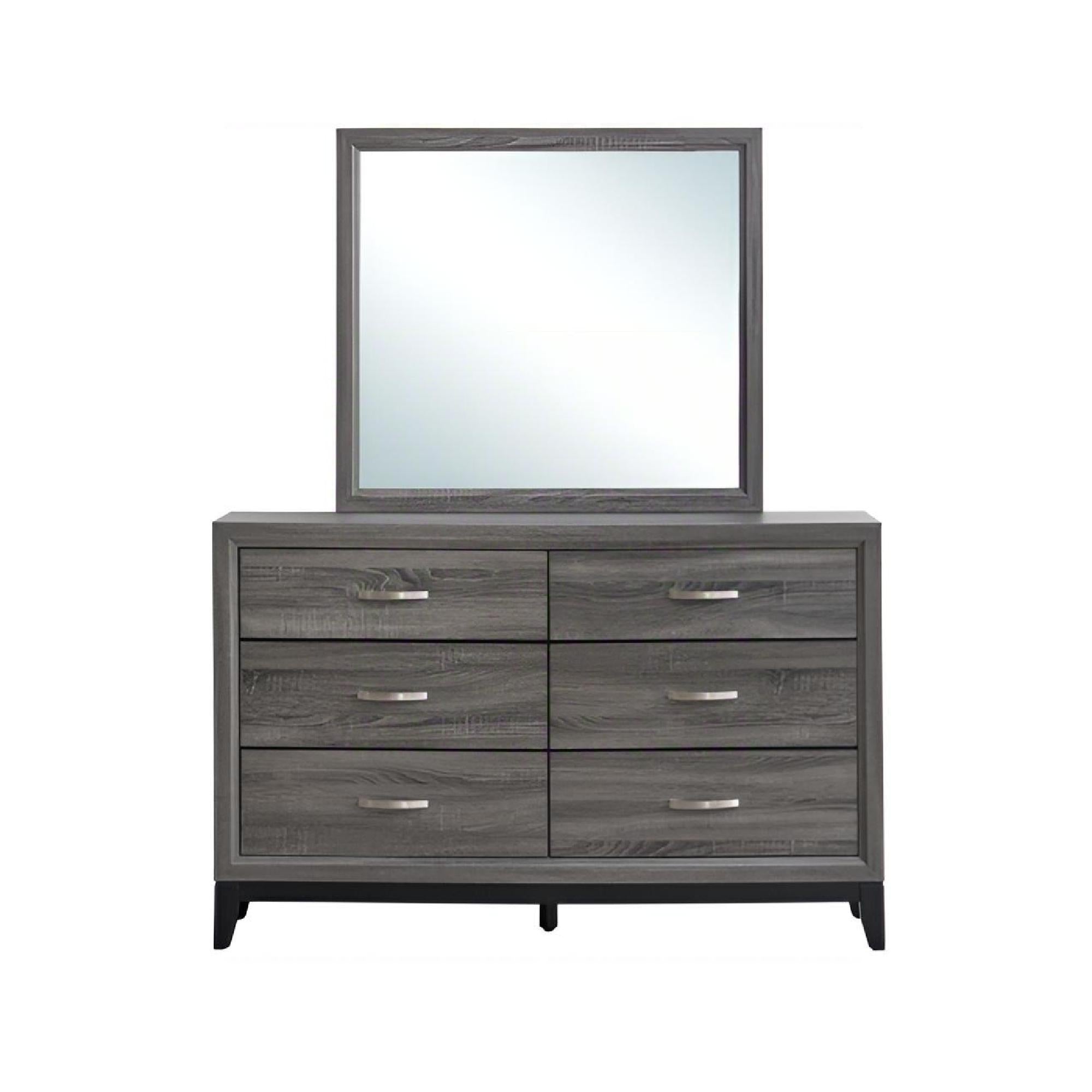Glasgow G04305-D Dresser with Six Drawers in Gray Wood Finish
