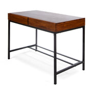 Industrial Style Storage Desk with Acacia Wood Top and Metal Legs in Oak Finish