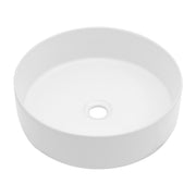 Elegant White Ceramic Vessel Bathroom Sink with Stain-Resistant Finish, 15.75'x15.75'