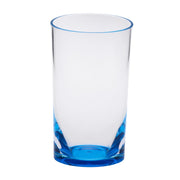 Leading Ware Oval Halo Acrylic Glasses Drinking Set of 4 Hi Ball, BPA Free Plastic Water Tumblers, Blue
